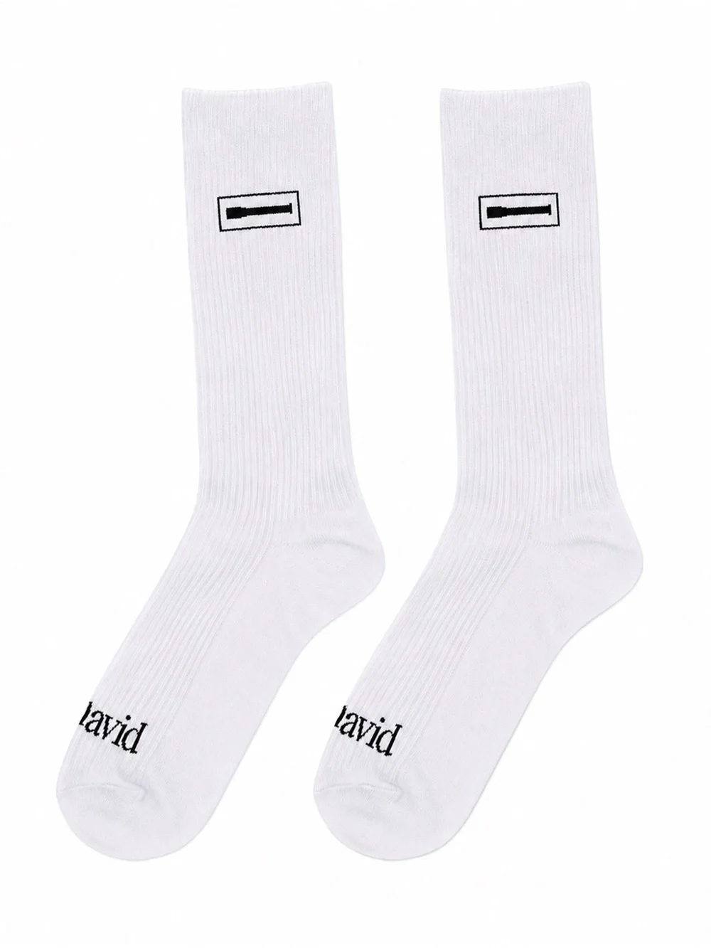 David Protein Bars White Crew Socks Athletic Gym Fitness Unisex New